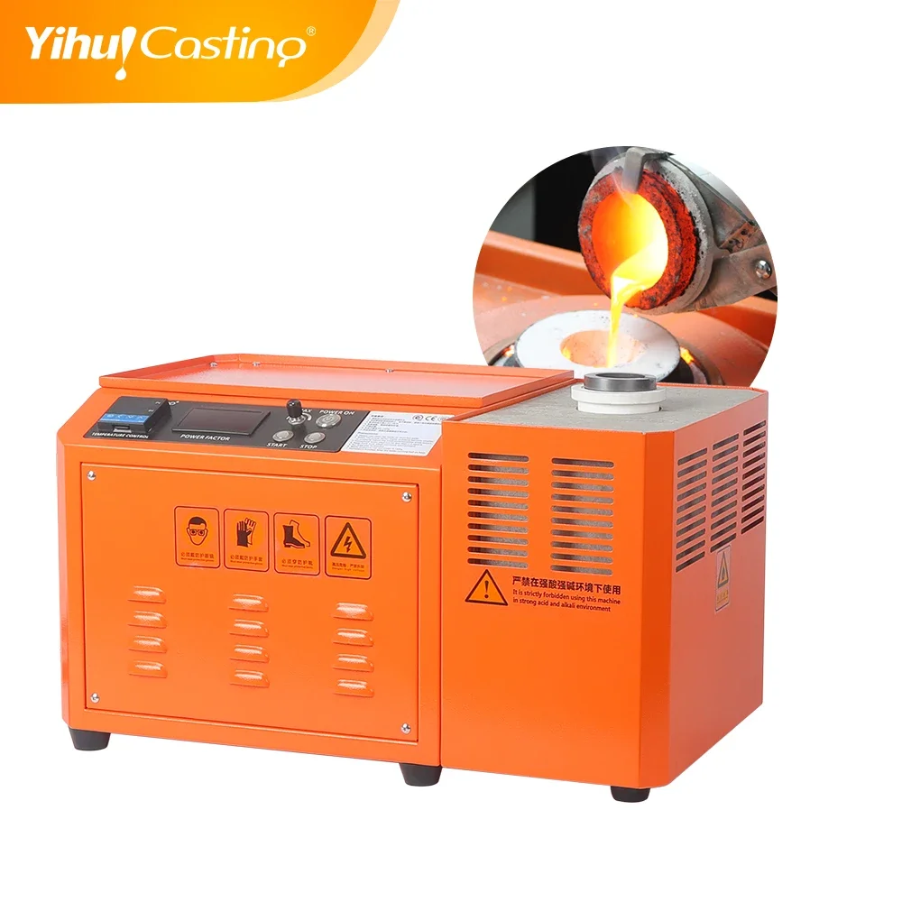 Yihui brand Mini gold induction melting furnace mini 1kg(3kw)goldsmith tools electronic melting furnace for gold silver melting