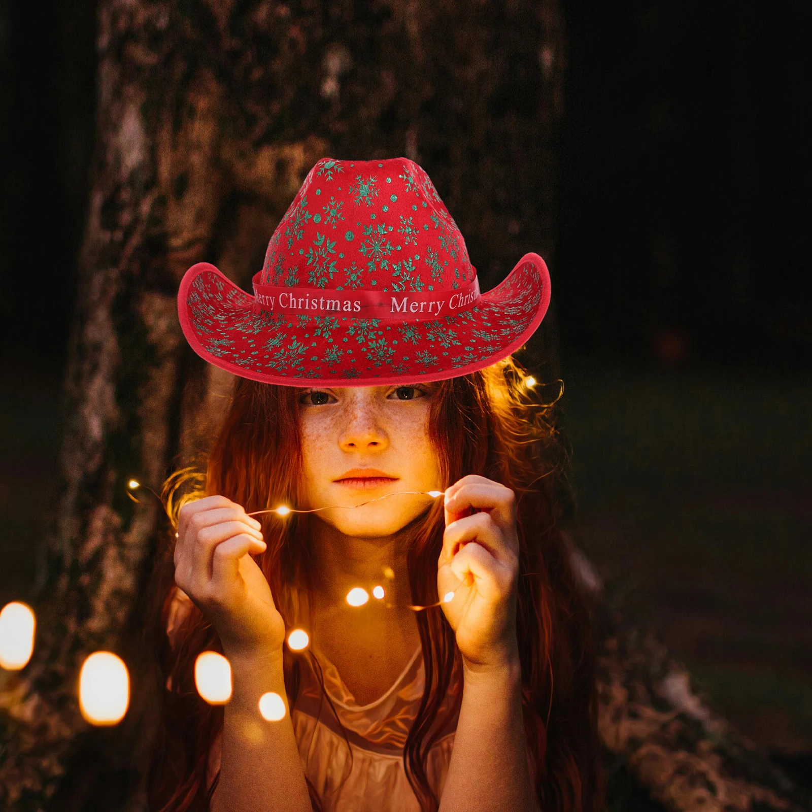 Santa Claus Decorative Hat Has Cowgirl Hats Women Printing Holiday Western Costume