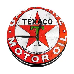 Texaco  Vintage Sign Wall Clock Room Decoration Clock Must-have Ornament Round