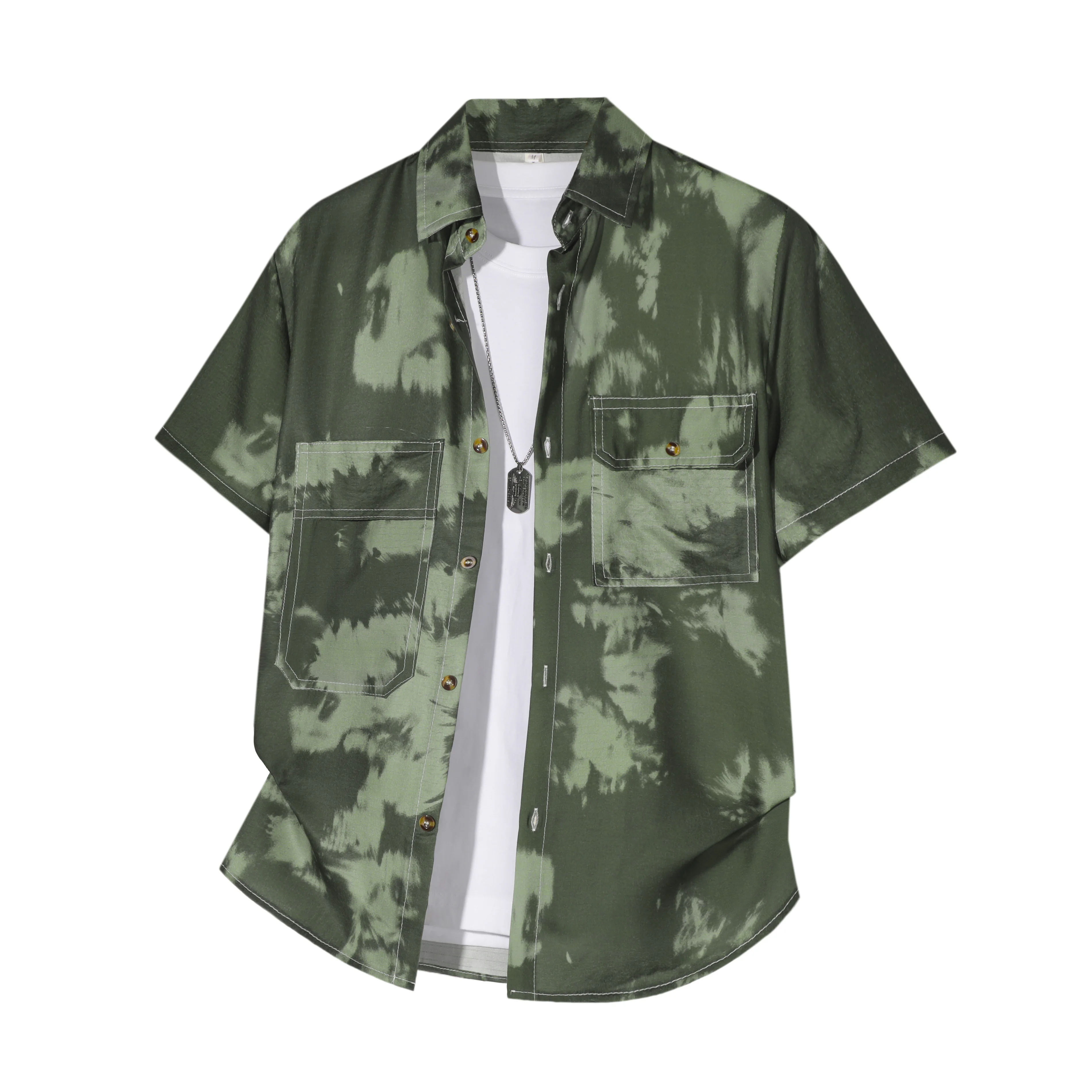 Men's Short Sleeve Printed Shirt Haibinzoulu Fashion Tops Casual Summer Tee