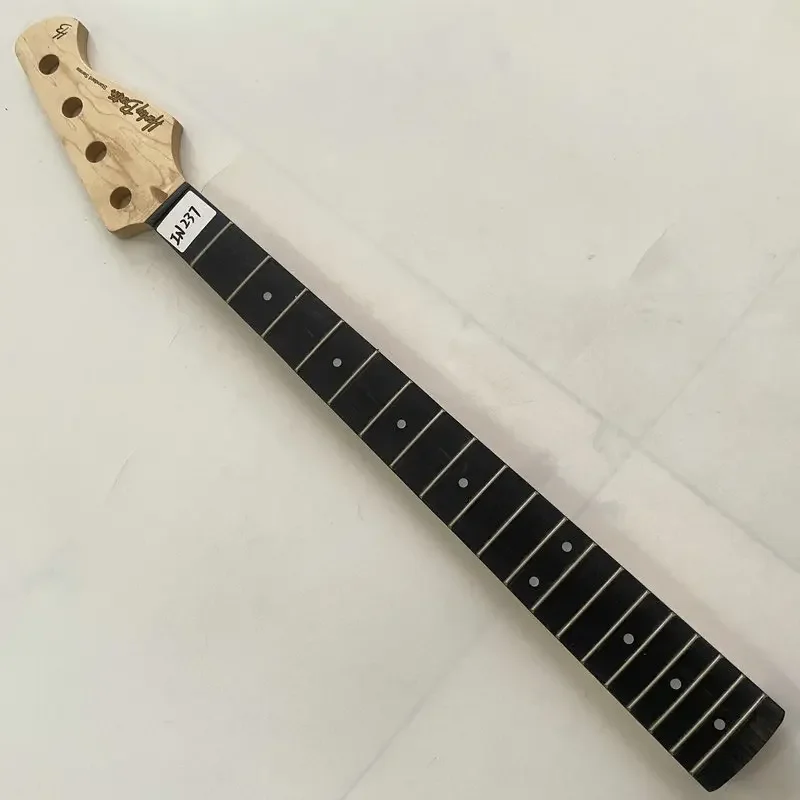 IN237 4 String Electric Bass Neck 19 Frets Maple with Rosewood Surface Damages and Dirty  Right Hand for Mini Bass Guitar