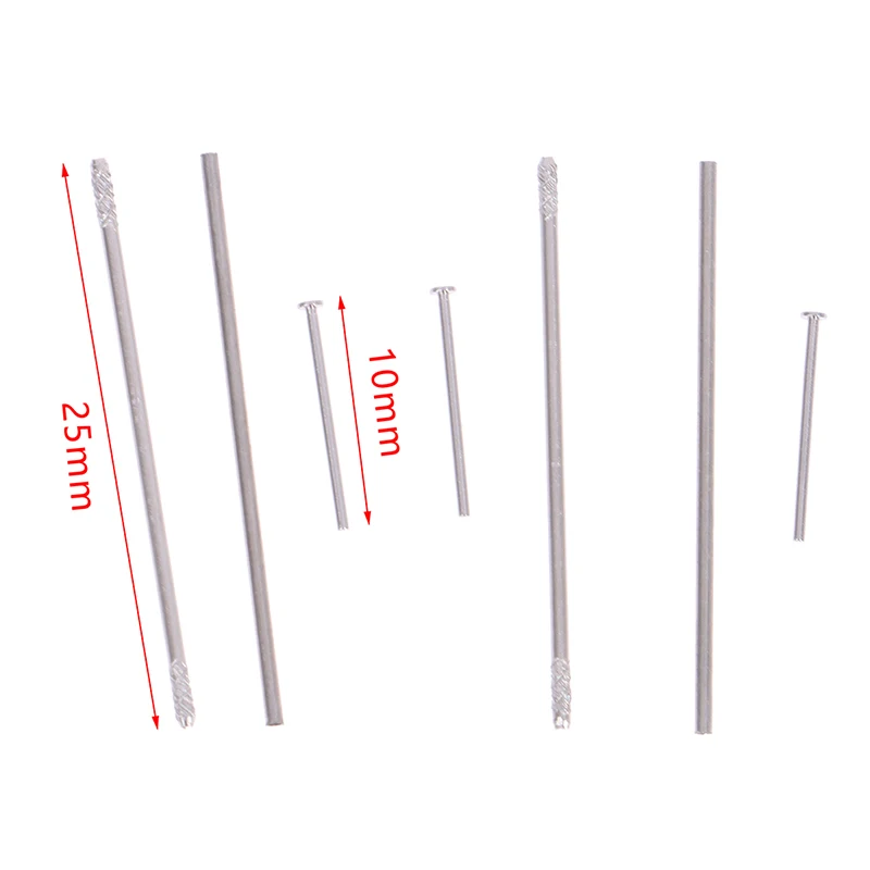 1Set 1/64 Alloy Car Wheels Axle 0.8x25mm/28mm Hollow Shaft w Nails Pin for 1:64 HW/Matchbox/Tomeca Model Cars