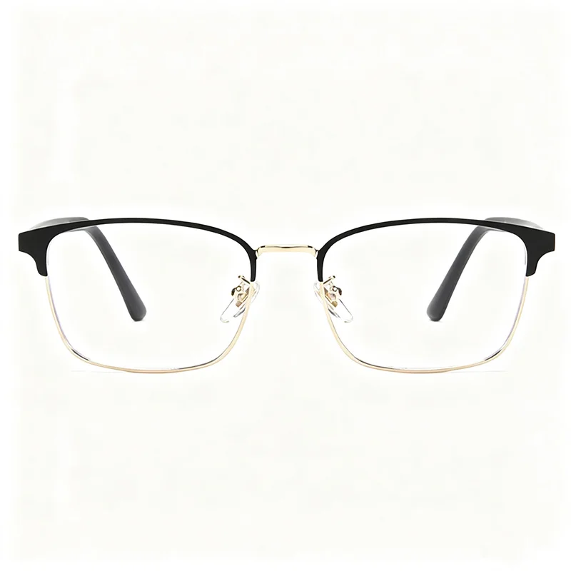 

High-Quality Z4 Unisex Eyebrow Glasses Frame 55-18-145 Plank+Metal Big-Rim for Prescription Eyewear Accustomized