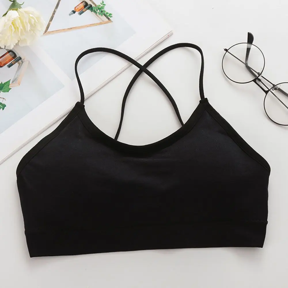 Women Top Strap Sports Bra Thin Push Up Sport Bra Yoga Gym Crop Top Brassiere Fitness Tube Top Breathable Beauty Back Bras