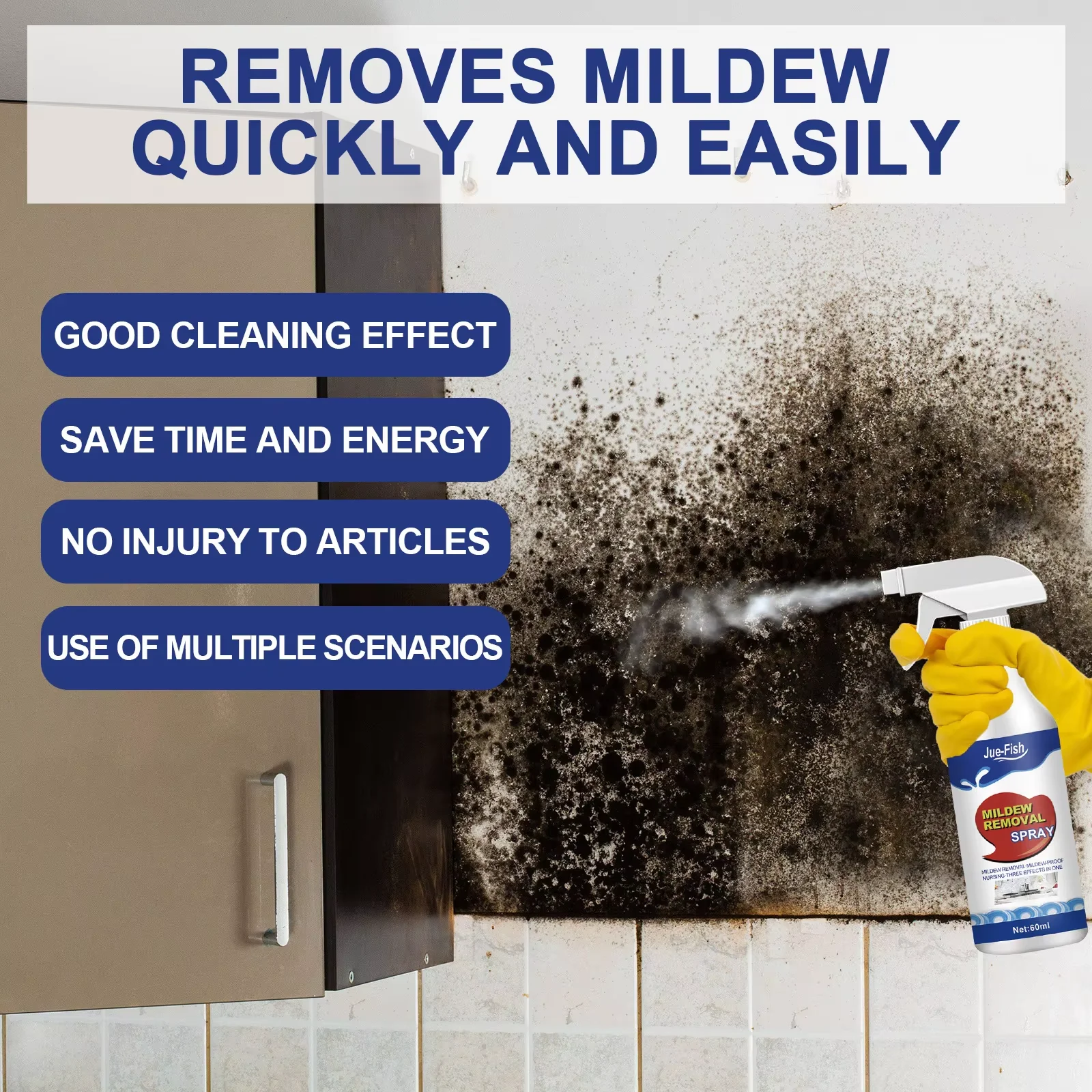 Mold Remover Spray Prevent Fungus Furniture Tile Wall Stains Removal Sink Descale Antibacterial Bathroom Mildew Cleaning Agent