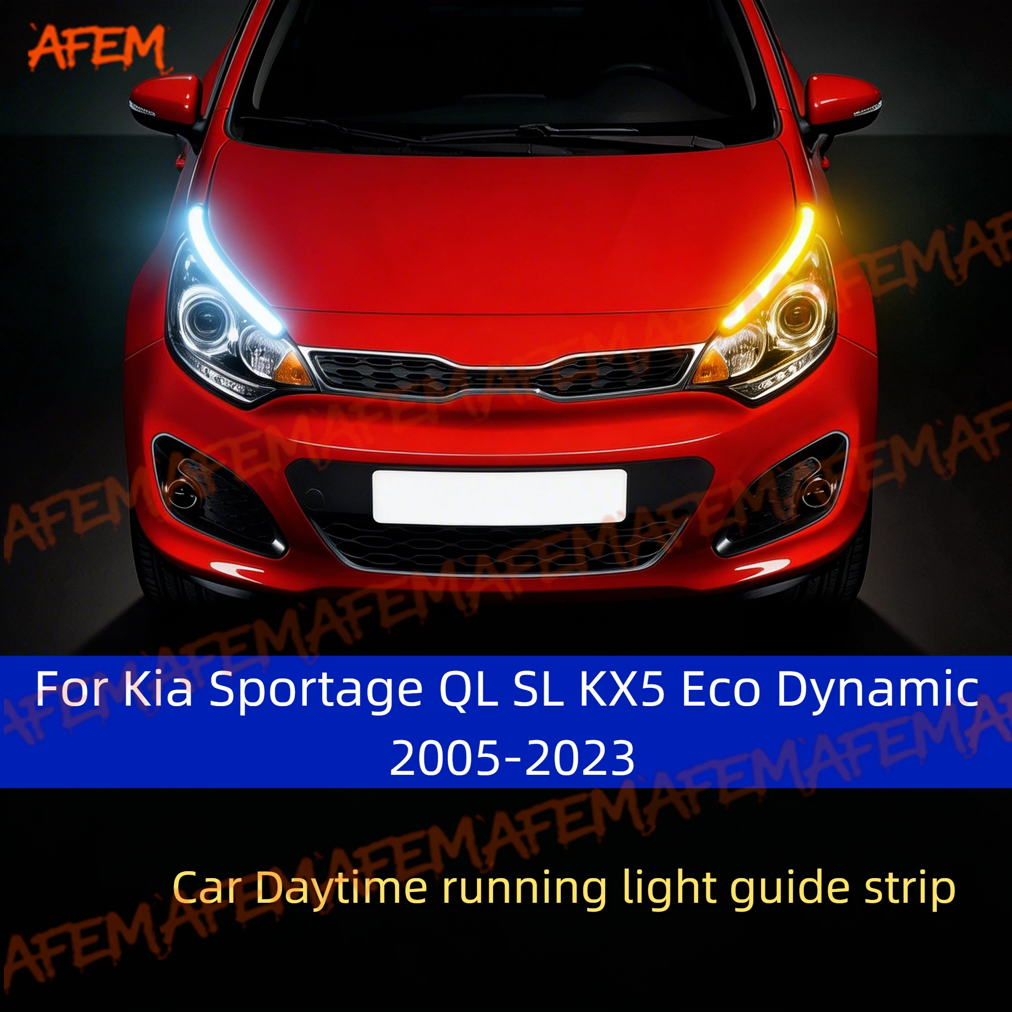 Для Kia Sportage QL SL KX5 Eco Dynamic 05-23: Дневные ходовые огни (ДХО) с функцией сканирования при запуске и последовательным динамическим сигналом поворота