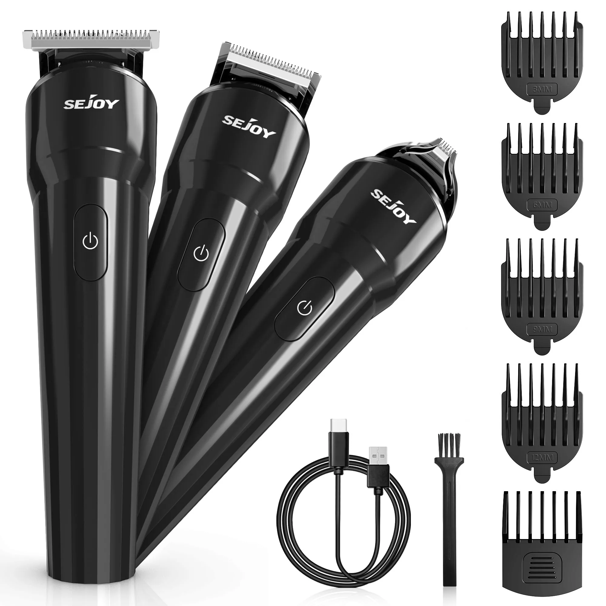 

Sejoy Beard Trimmer for Men Waterproof Cordless Hair Clipper, Electric Razor Shaver Mens Grooming Kit for Mustache