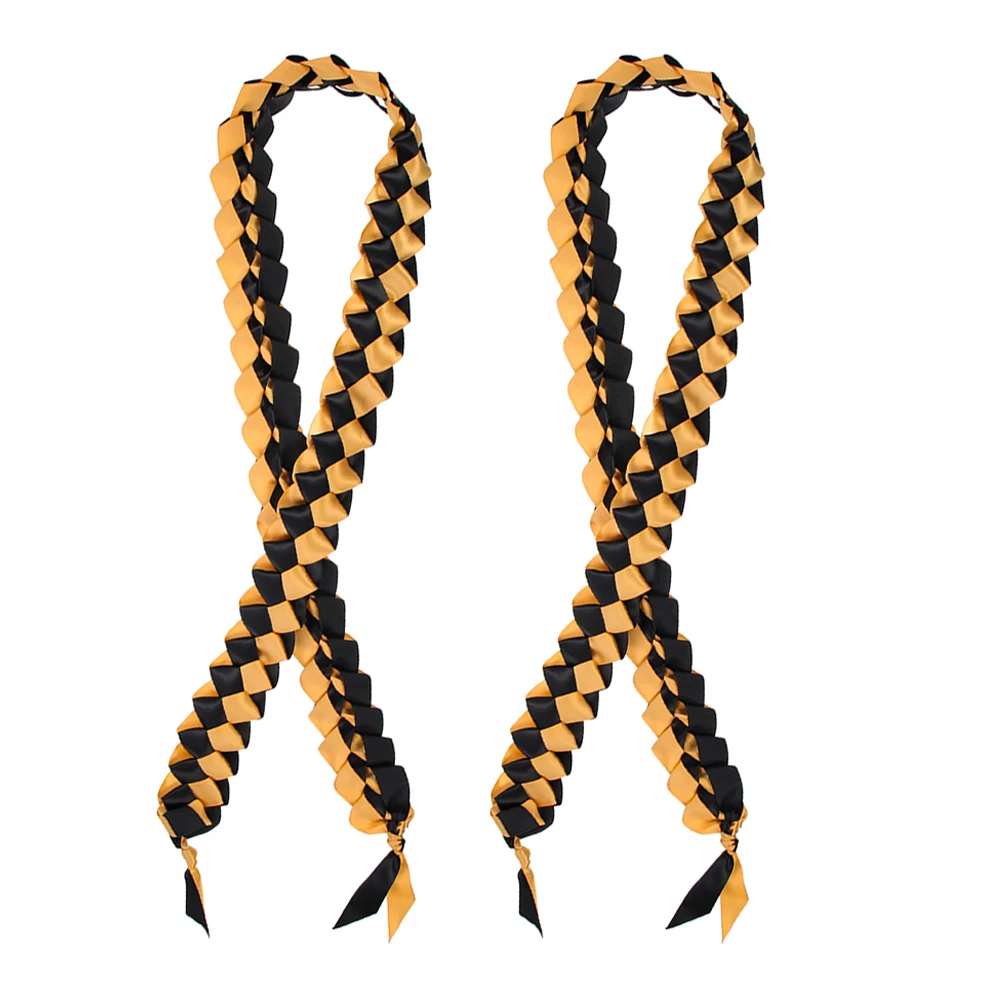 

2Pcs Graduation Honor Cord Red Black Braided Ribbon Necklace 120cm Lightweight Durable Decorative Ceremony for graduation