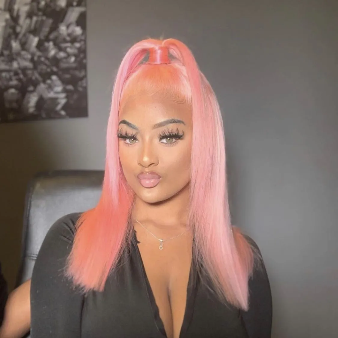 Pink lace front wig human hair 100% Glueless Straight Wigs Brazilian human hair 13x6 hd Lace Frontal for Women Choice Cosplay