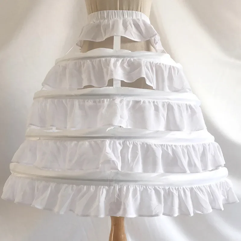 ผู้หญิง 4-Hoop Petticoat กระโปรง Hollow Ruffles ชุด BIRD CAGE Crinoline กระโปรง 2022