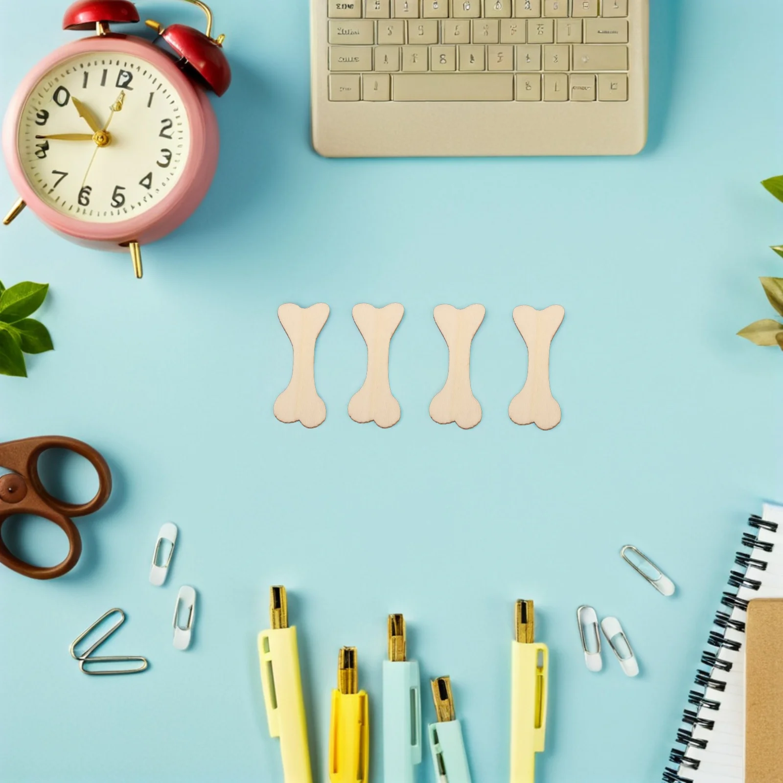 

150pcs Bone Shaped Wood Ornaments Unfinished Dog Bone Cutouts For Diy Painting Crafts Blank Wooden Slices Craft Supplies