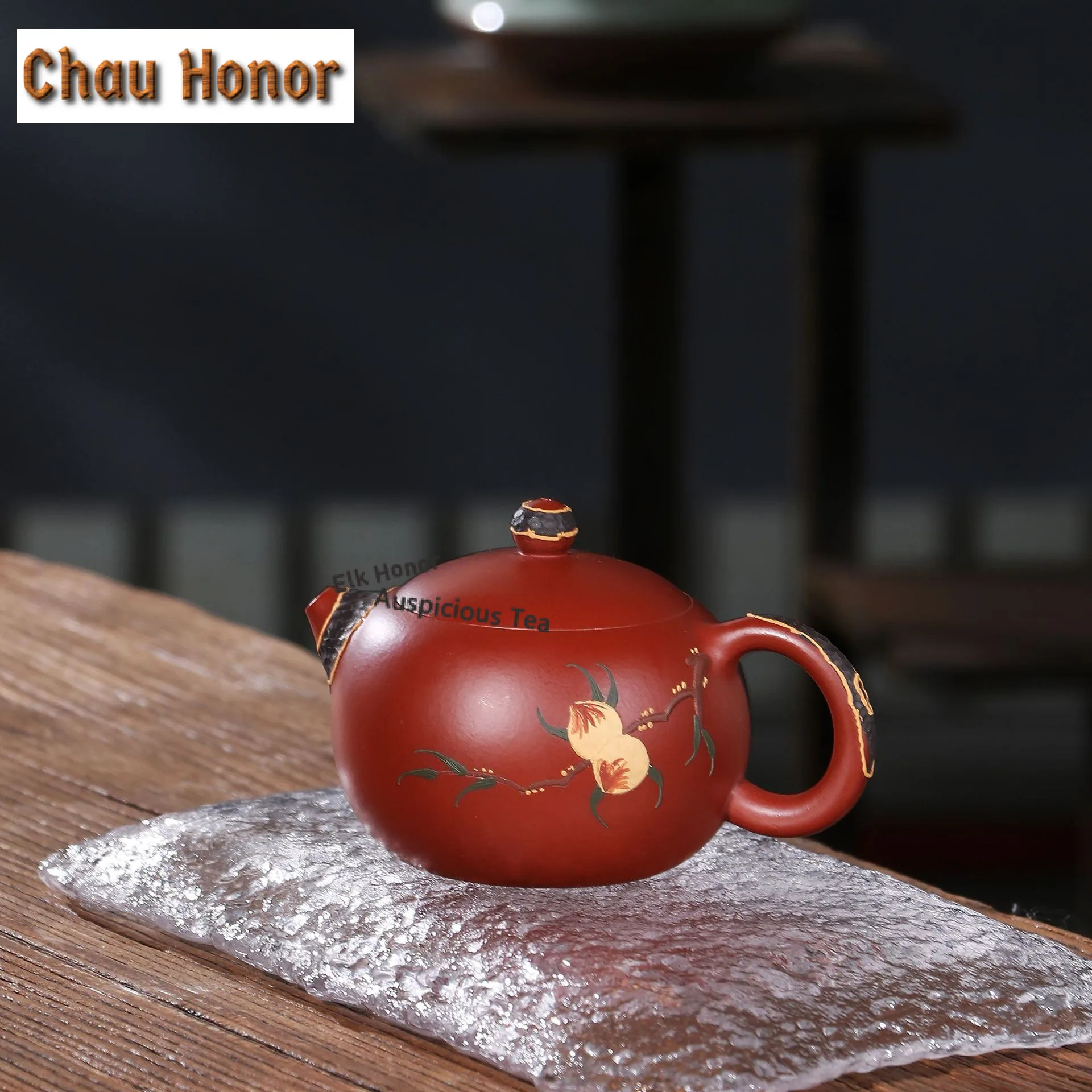 

Чайник из исинской фиолетовой глины 230 мл, ручной работы, модель «Сиши», из необработанной глины для дахунпао, с ситечком, китайский чайный набор «Чиша», подарочный