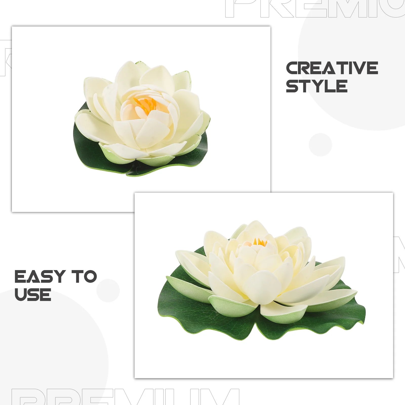 6Pcs Künstliche Lotus Blume Realistische Schaum Schwimm Seerose Pad Teich Ornament Garten Pool Dekor Aquarium Aquarium