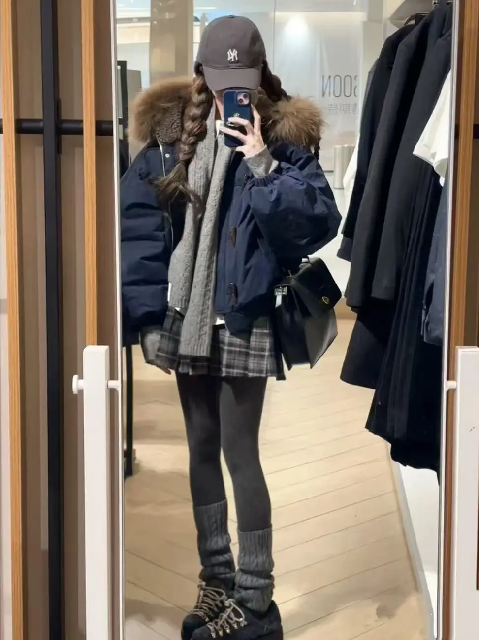 

Parkas Kawaii Womens Autumn Simple Wadding Medium-Length Classic Curved Traditional Thicken Sherpa Youth Decoration Sporty Trend