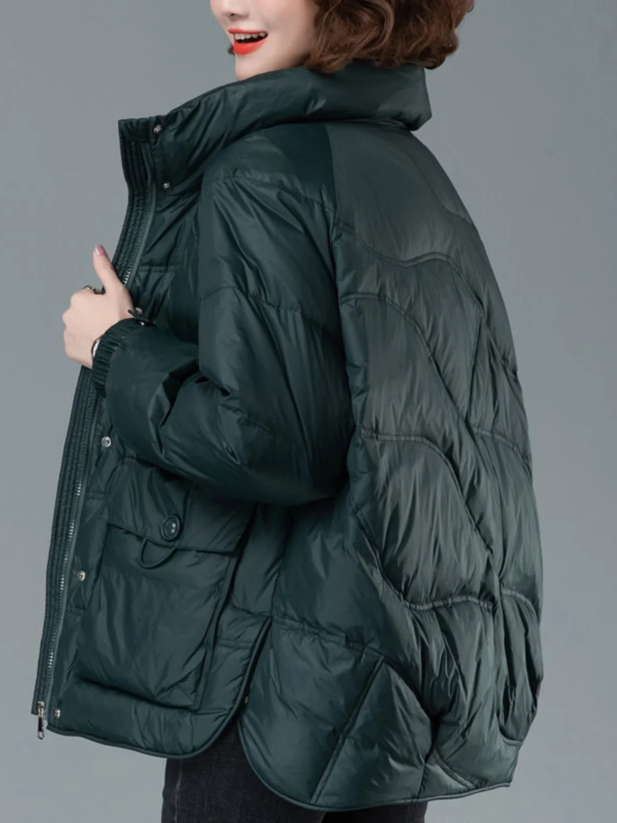 

Утепленная женская куртка в стиле Mommy, большого размера, из хлопка, модная, свободного кроя, для полных женщин, в корейском стиле