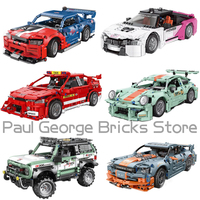 Decool Techniacl Land Off-Road Racing Building Blocks Ford Mustang Bugattied Dodged Charger High-Tech Car Bricks Toys For Boys