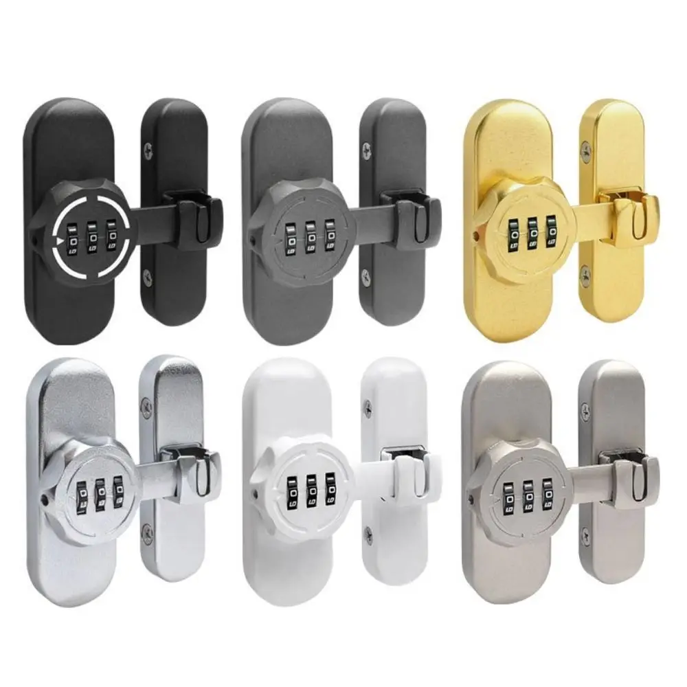Zinc Alloy Password Lock Luminous Sign 90/180 Degree Sliding Door Lock 3-Digit Combination High-Security Combination Lock