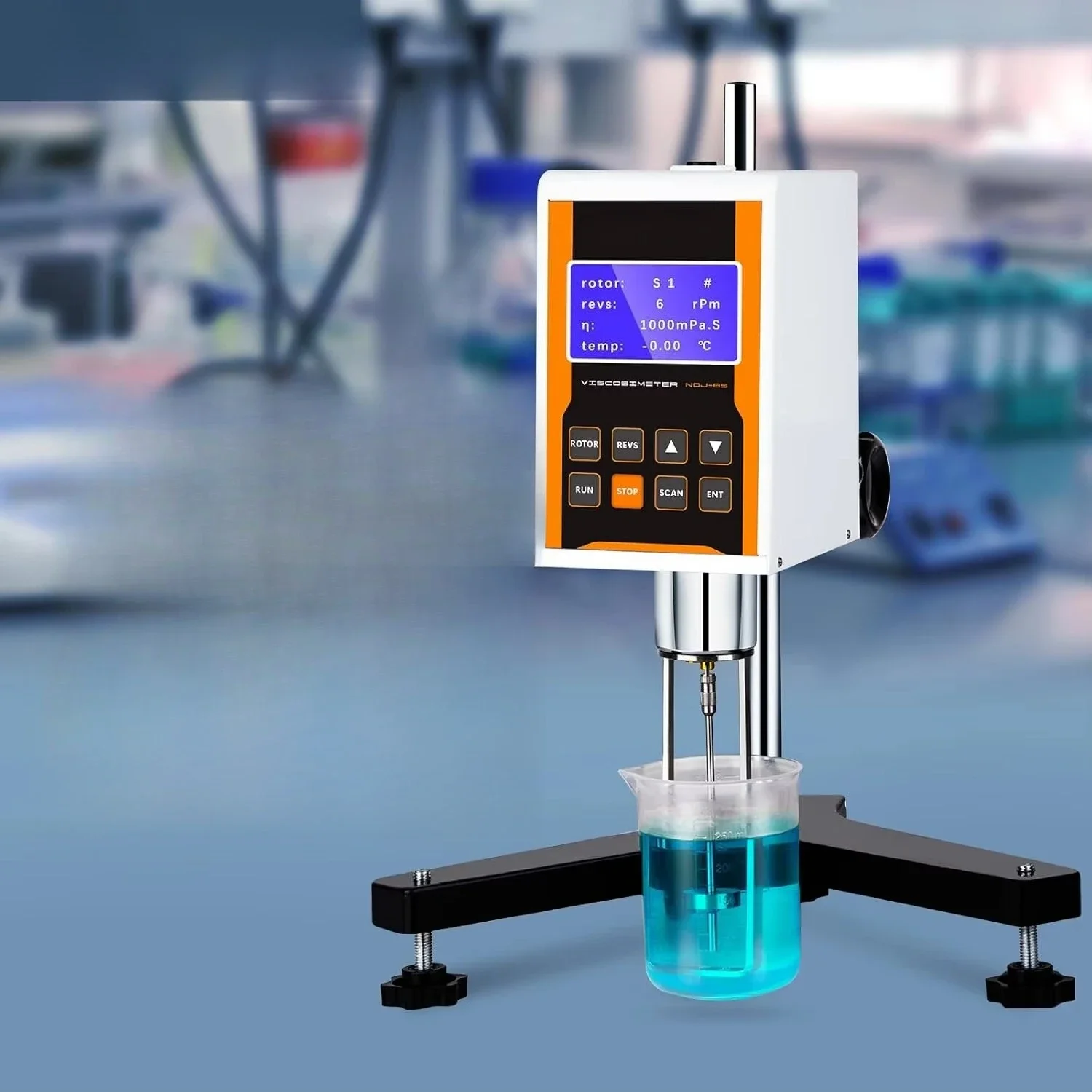 G.O Y OJ O NDJ-8S Digital Rotary Viscometer with Temperature Probe 4 Rotors for Lab Inks Paints Coatings Adhesives Cosmetics