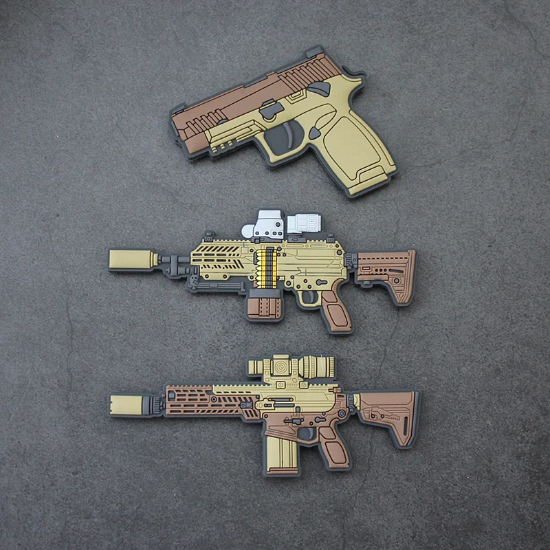 

SIG SAUER Q-version Arms XM7 XM250 Assault Rifle Patch Mini PVC Tactical Badge for Clothing Bag Decoration