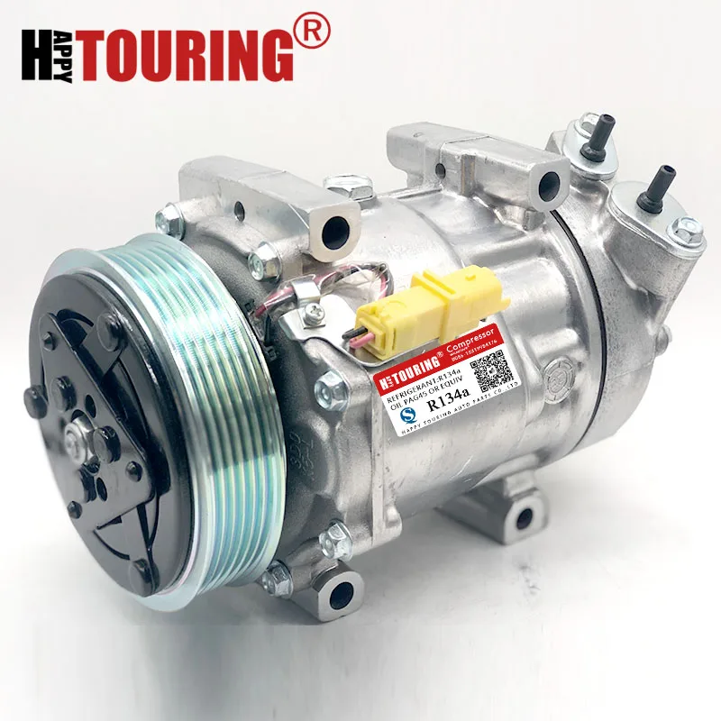 SD6V12 AC Compressor for Citroen Berlingo C2 C3 Pluriel Xsara Peugeot 206 6453GZ 6453JL 6453JP 6453KS 6453LF 6453LH 6453LN 6453