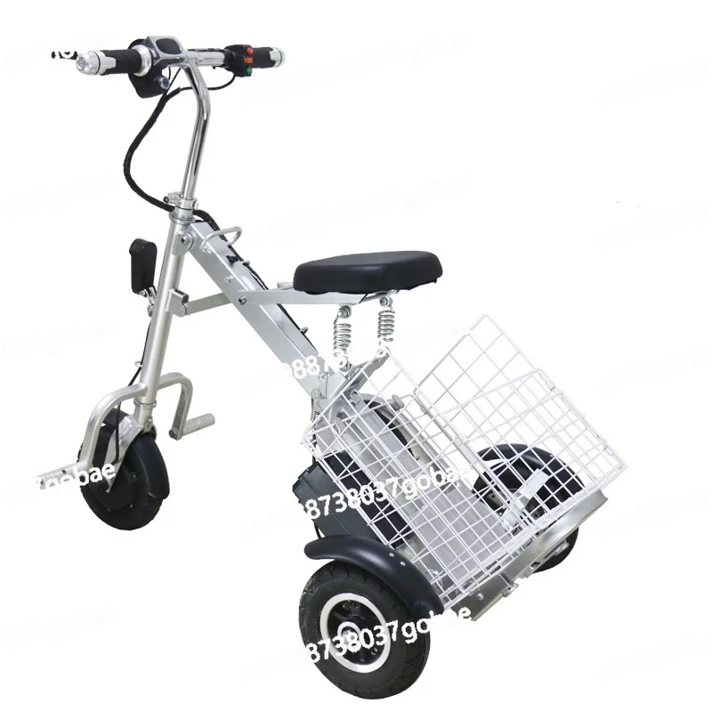 

Folding Mini Electric Scooter with Seat for Old People 3 Wheel Electric Adult Tricycle Mobility for Travel with Basket