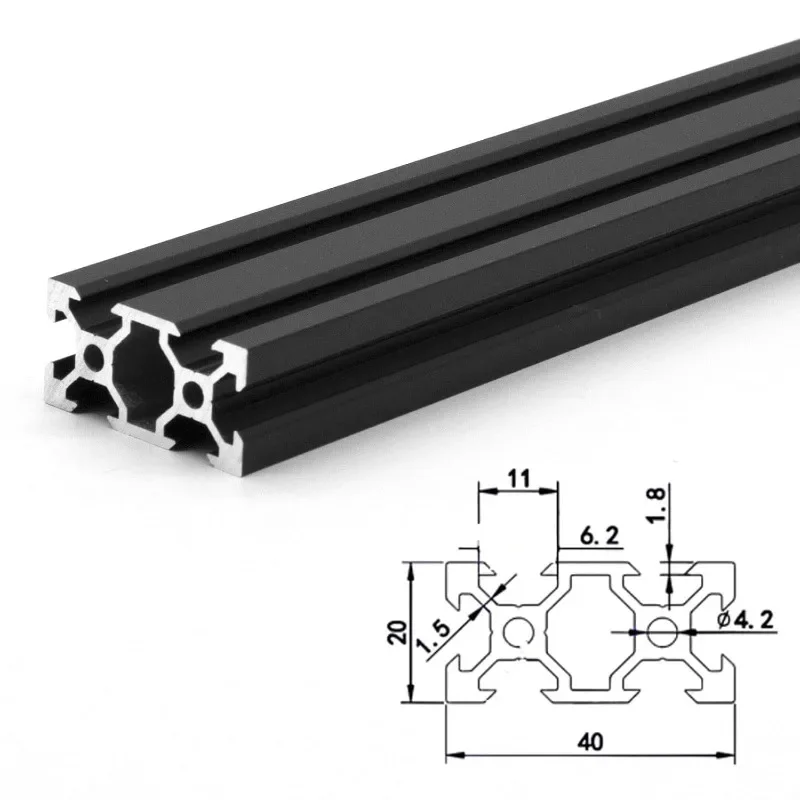 

5PCS V Slot 2040 Aluminum Extrusion European Standard 1500mm(59’’) Length Anodized Extruded Aluminum