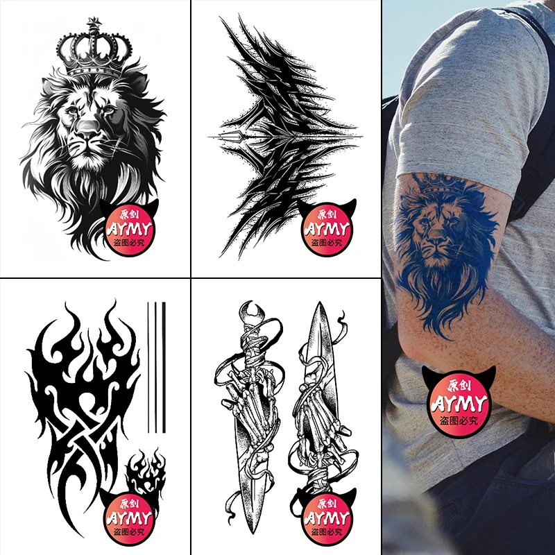 

semi permanent tattoo arm and shoulder tattoos for men Temporary stickers long-lasting on neck wedding hand men's arm tattoo kit