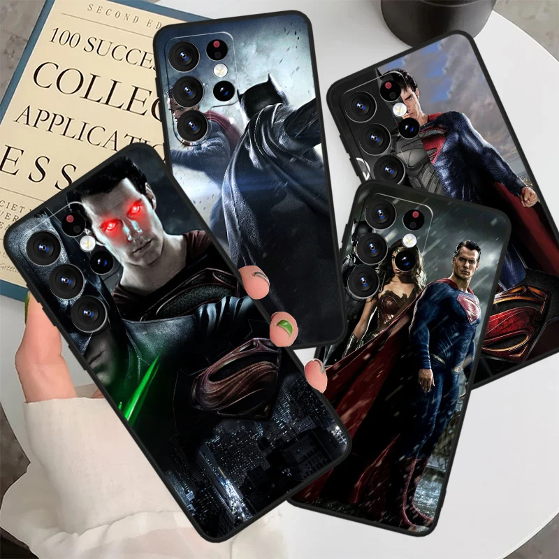 Superman B-atmans For Samsung S24 S23 S22 S21 S20 FE S10e S10 S9 Ultra Plus Plus Soft Silicone Black Phone Case