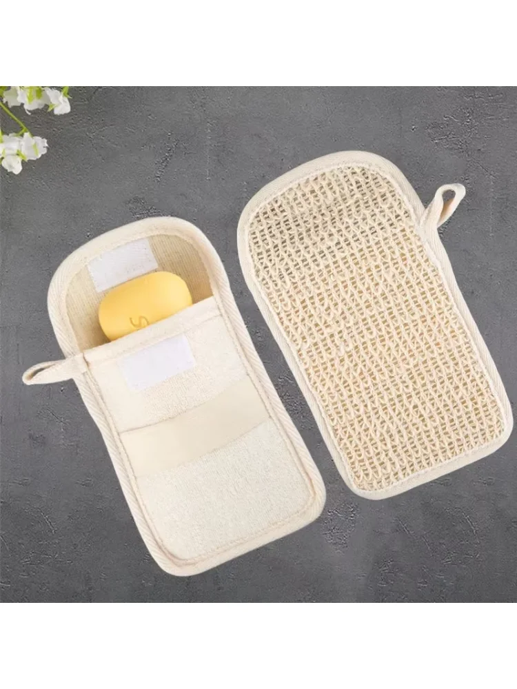 Portable Soap Bag Cotton Linen Flip Soap Bag Foam Net Soap Storage Bag for Repeated Use Soap Dish Holder Bathroom Accessories
