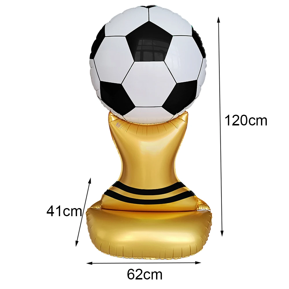 Großer Stehender Fußball-Pokal Folienballon Fußball-Sport-Themen Fußballball Fan Geburtstagsparty Deko Zubehör