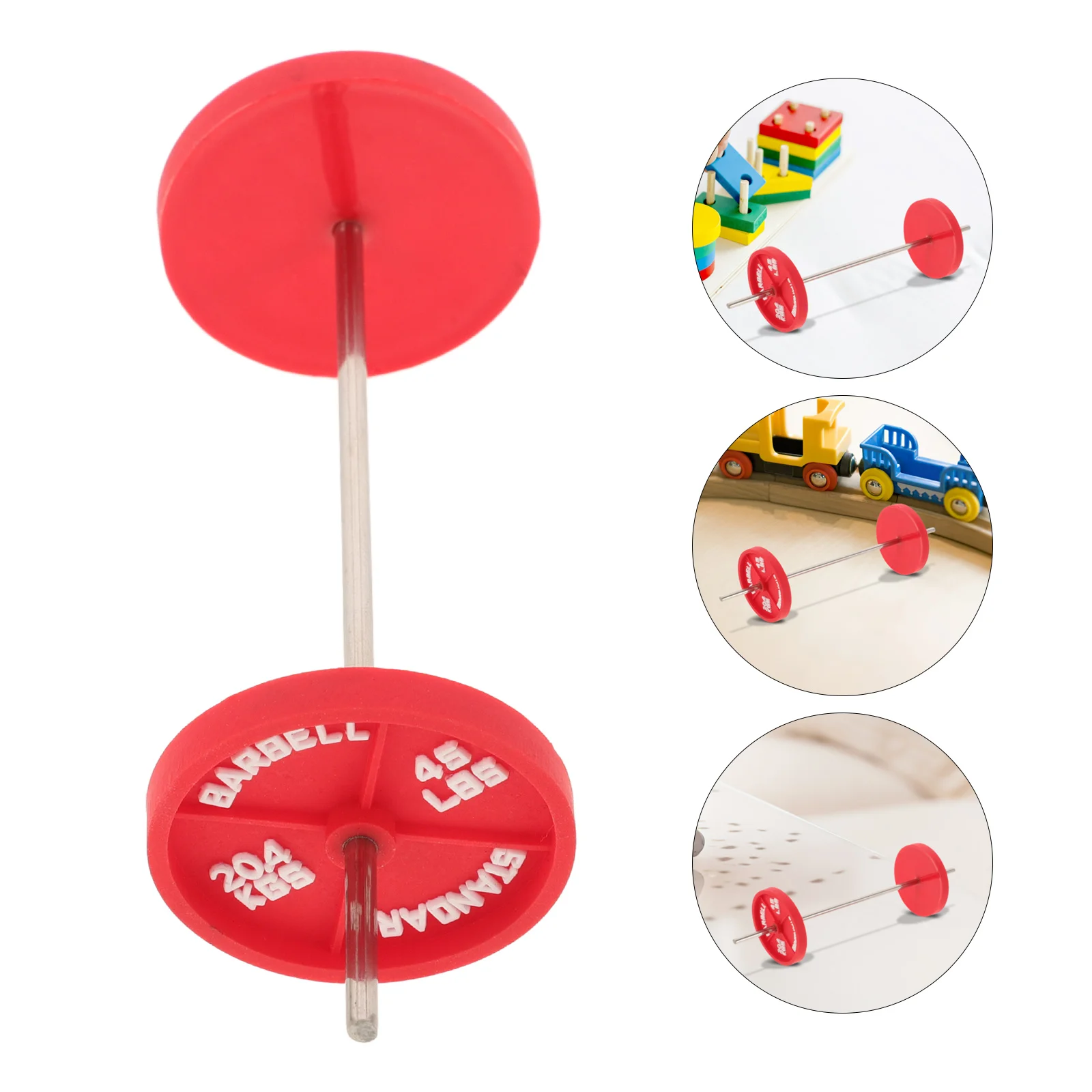 Mini Huis Sport Decoratie Poppenhuis Barbell Baby Speelgoed Scène Miniatuur Fitness Rood Ijzer