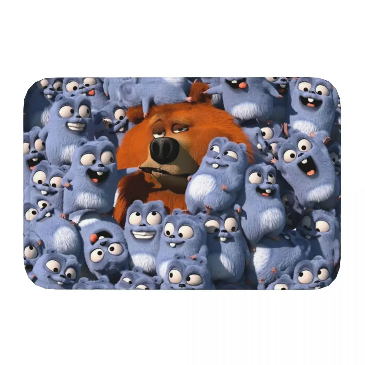 Grizzy and The Lemmings Moose Comedy Animation Bath Non-Slip Carpet Poster Living Room Mat Welcome Doormat Floor Decoration Rug