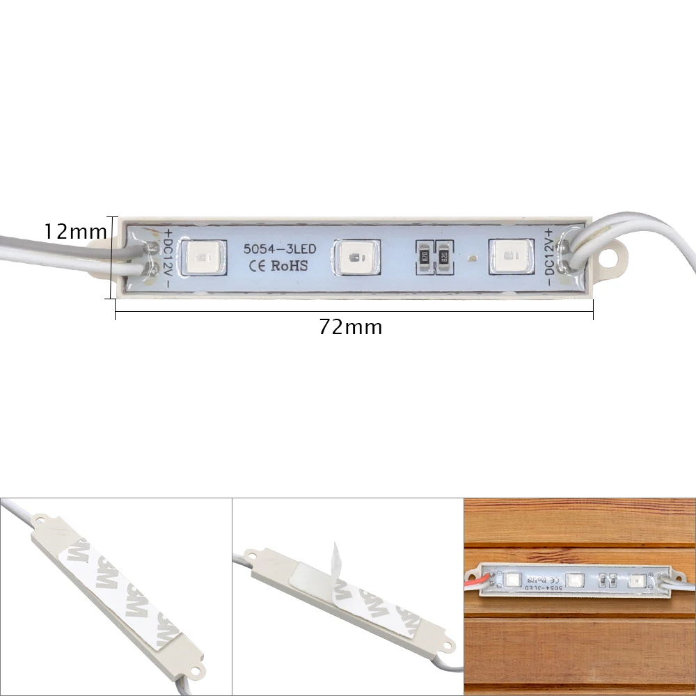12V LED SMD 5054 Module Led String Rigid Light Super Bright 20pcsx3LED Waterproof Light Box Lighting Lamp Sign Decor 6 Colors
