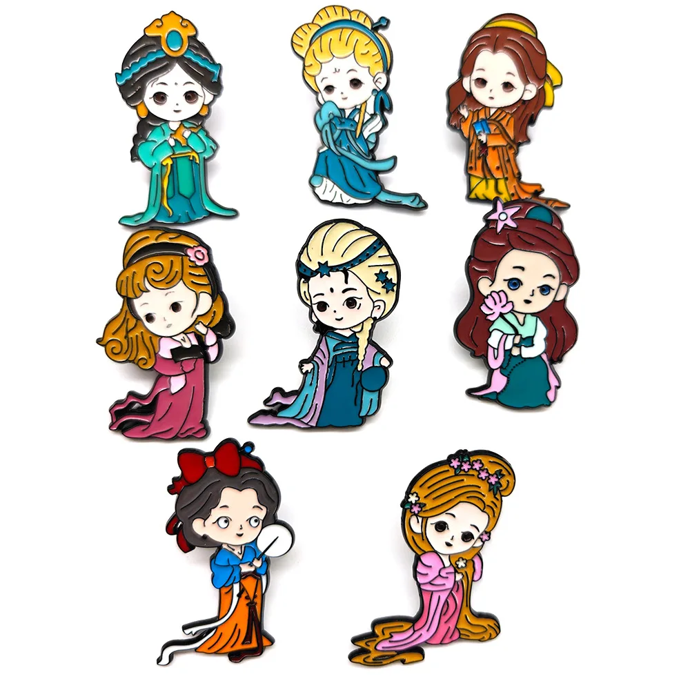 

Disney Hanfu Snow White Metal Badge Charm Cute Princess Brooch Pin for Girl Clothing Birthday Party Decoration