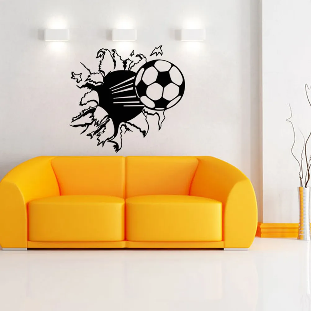 Soccer Stickers Home Decor Decals Football Bedroom Murals for Walls Black Wallpaper