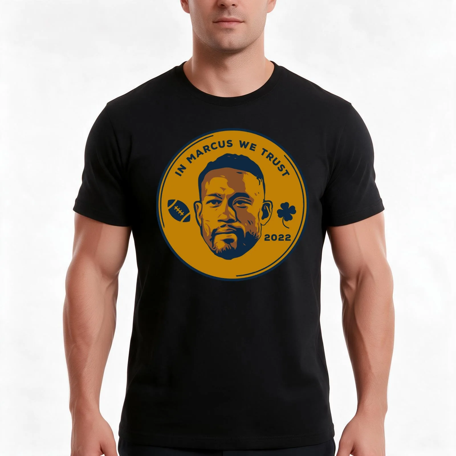 In Marcus We Trust // Irish Football TShirt T-Shirt, Summer Casual Cotton Tee, Oversized Streetwear Tops, Vintage Graphic Print