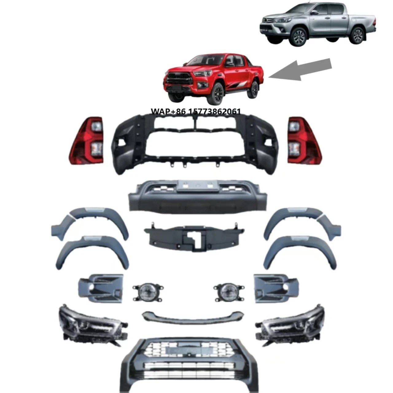 

2021 Gr Sport Facelift Kit Conversion Kit Upgrade Body Kit for TYT Hilux 2016 2017 2018 2019 2020