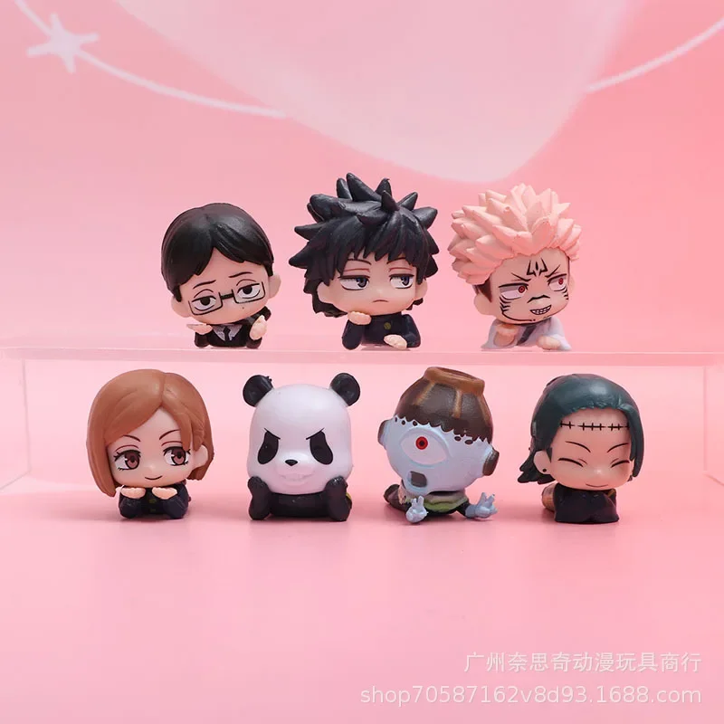 Anime Jujutsu Kaisen Figure Q Version Satoru Gojo Itadori Yuji Fushiguro Megumi Kugisaki Model Car Decora Ornament Gift Toy