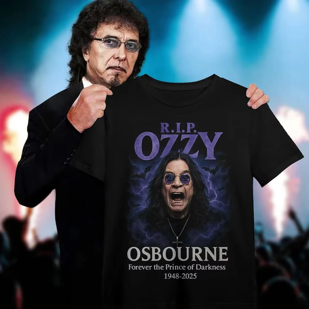 تي شيرت مزق Ozzy Osbourne في ذكرى 1920-2025 قميص أمير الظلام جرافيك تي شيرت القوطية روك مروحة هدية الصيف القطن تي شيرت