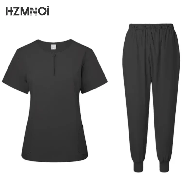 Casual and Comfortable Two-piece Set Stretch Quick-drying Medical Work Clothes Pet Hospital Short-sleeved Trousers Suit