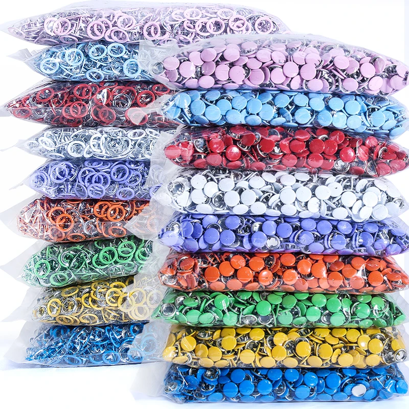 Wholesale Sets Snap Fasteners Buttons Without Tool, Hollow Metal Snap Buttons Accessories Set for Clothing 10 Colors No Pliers