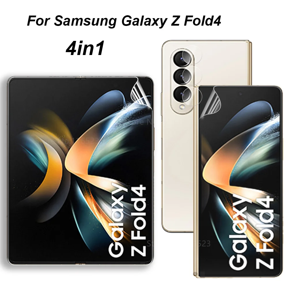 4in1 Hydrogel Film For samsung zfold4 Screen Protectors For samsung zfold 4 z fold4 z folder 4 Camera Lens Protective Soft Film