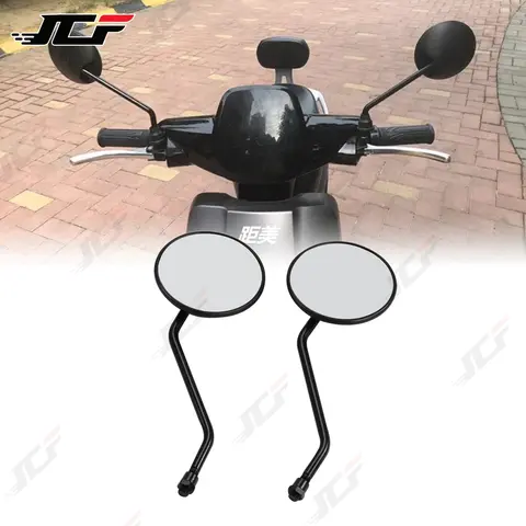 1pair Universal Motorcycle Rounded Side Back View Mirror Motorbike E-bike Scooter 10mm 8mm Rearview Mirrors
