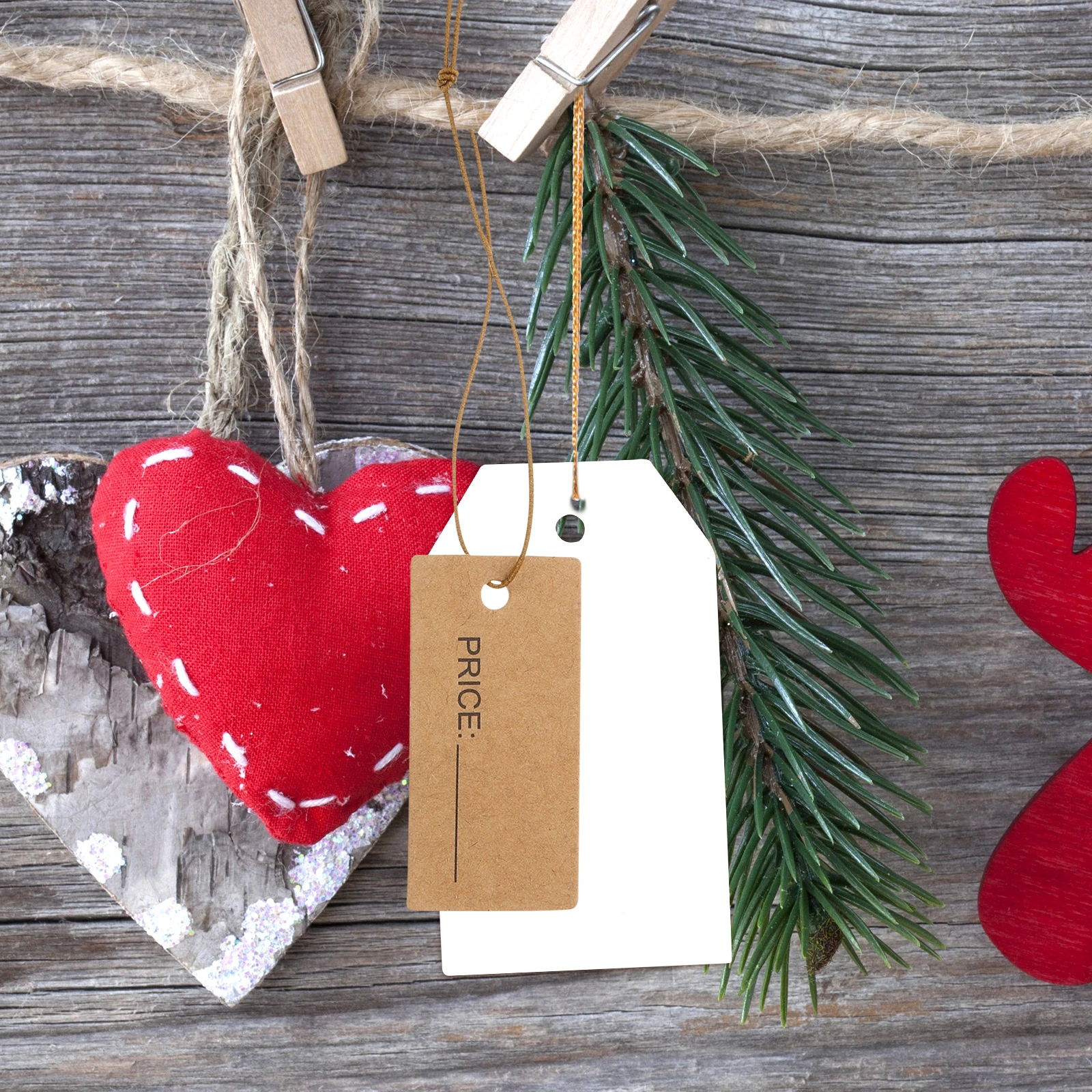 

100Pcs Elastic Cord Jewelry Tags Kraft Price Labels for Earrings Rings Necklace Gift Clothing Tags Accessories