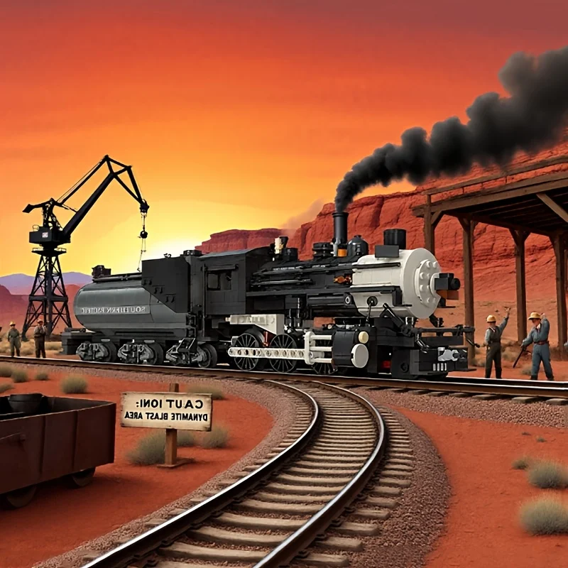 

1136Pcs Steam Train Model DIY Toys Building Blocks Bricks Set Railway Transportation Series Gift for Boys 59003