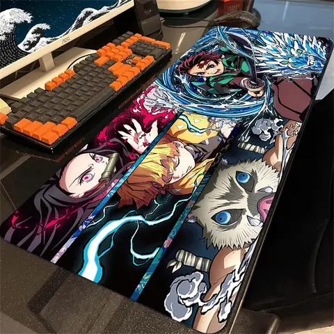 애니메이션 악마 슬레이어 Kimetsu No Yaiba 마우스 패드 게이머 300x800 새로운 대형 맞춤형 마우스 패드 400x900 데스크 매트 사무실 컴퓨터 마우스 매트