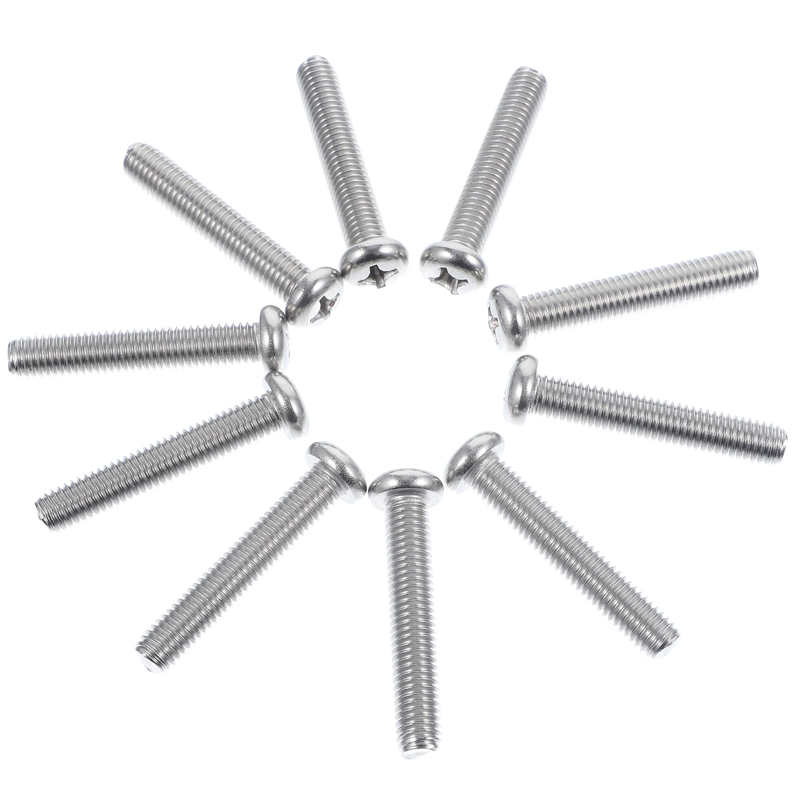 

10Pcs Stainless Steel Pan Head Screws M8x45mm Cross Recessed Machine Screws for Wall Mount Drywall Fixings Heavy Duty Anchors