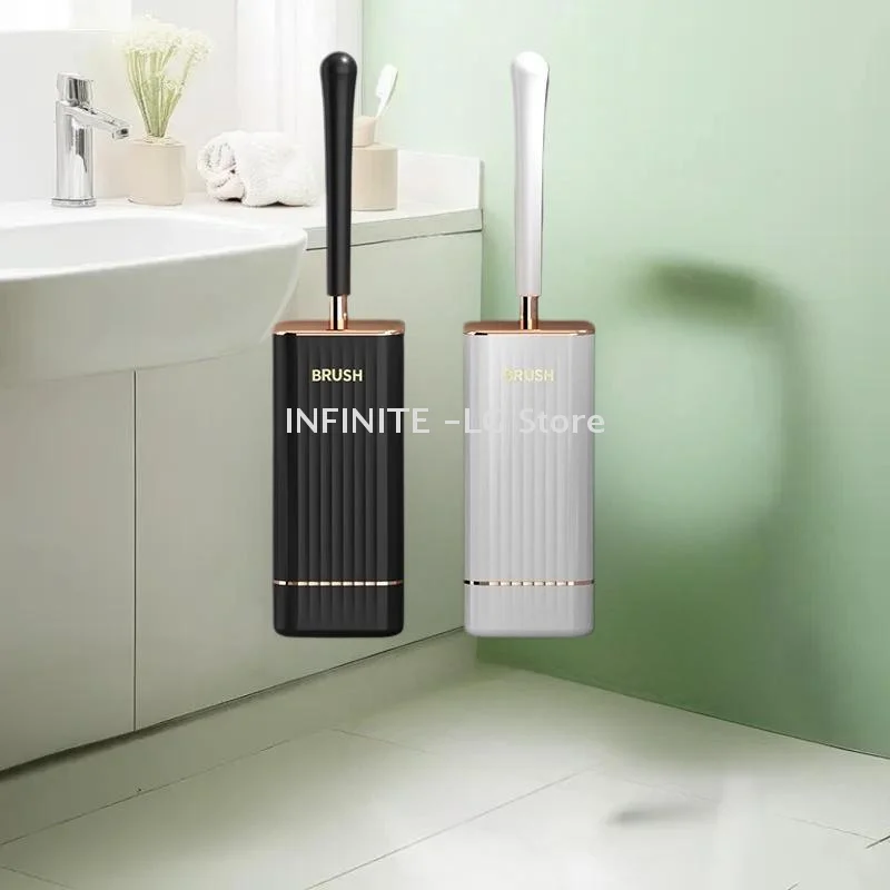 

Silicone Toilet Brush Set Long Handle No Drill Wall Mounted Quick Dry Leak Proof For Bathroom Deep Cleaning Durable Multi Use