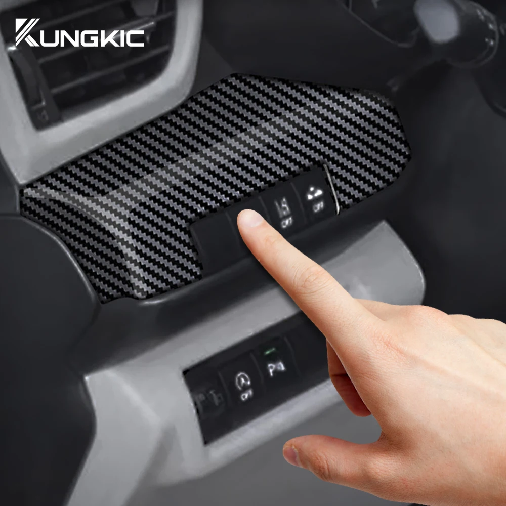 For Suzuki SWIFT 2024 2025 Glossy Black Carbon Fiber Style ABS Car Headlight Adjustment Switch Control Button Cover Accessories