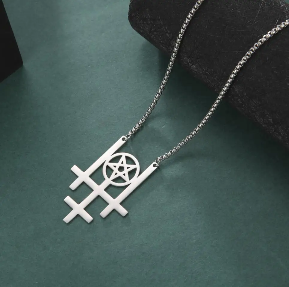 1PC David Star Pendant Necklace For Women Stainless Steel Jewelry Israel Jewish Chain Star of David Cross Choker Necklaces F1329